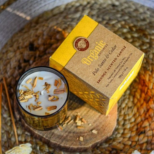 Organic Scented Candle - Palo Santo & Cedar | Spiritual