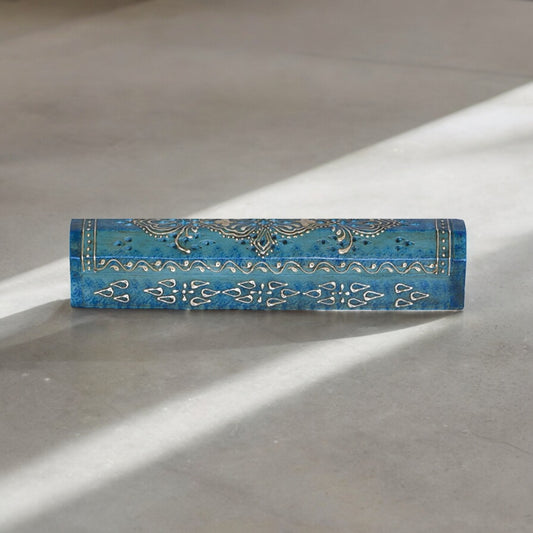 Hand Painted Incense Holder - Artisanal Red, Green, Blue