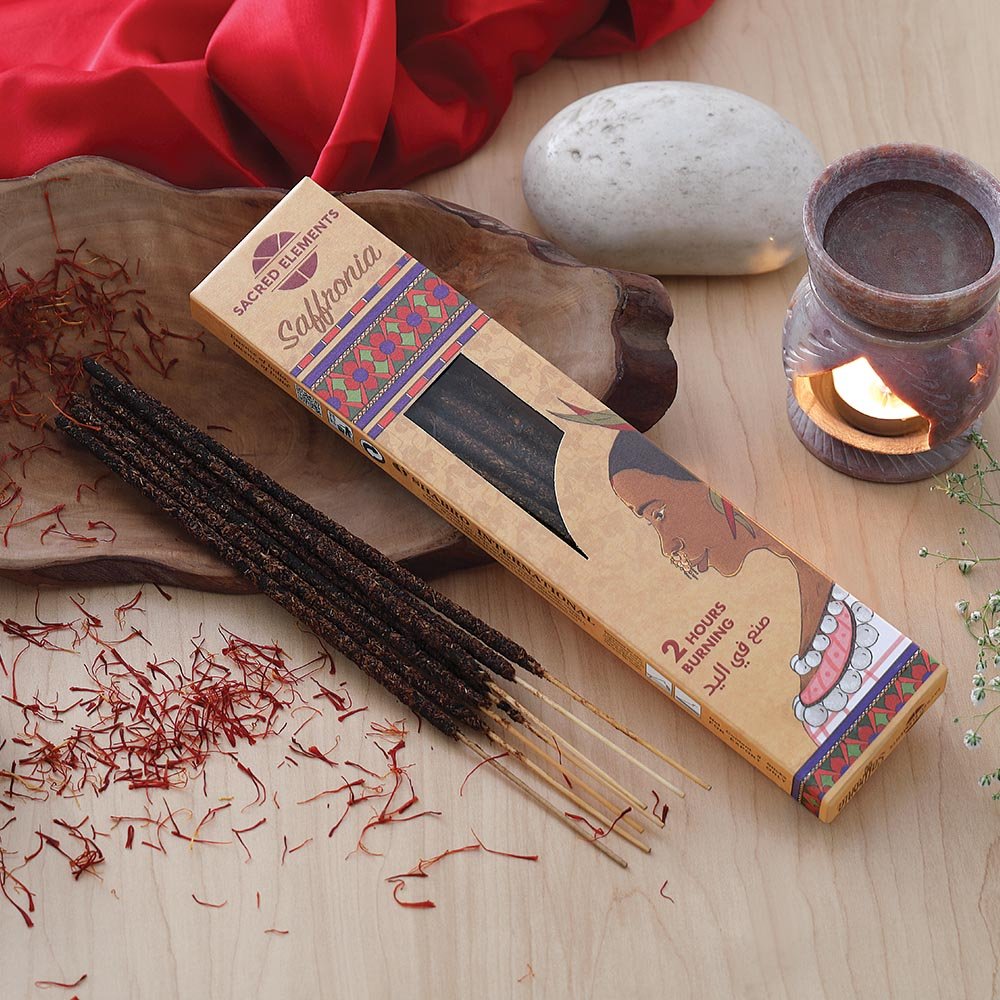 Sacred Elements Incense - Artisanal Saffron Organic | Exotic & Rich Scent