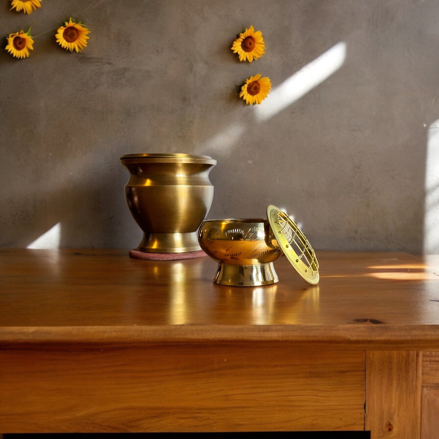 Compact Brass Incense Burner