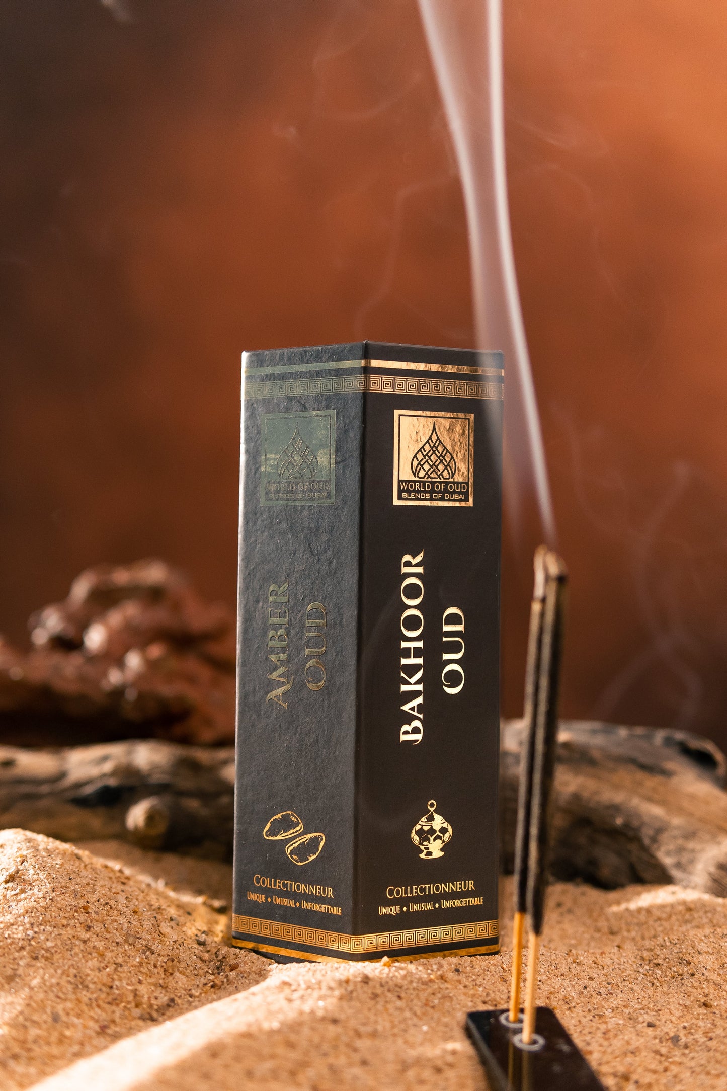 World of Oud - Blends Of Dubai | 50 Extra Strong Incense Sticks with Ceramic Holder