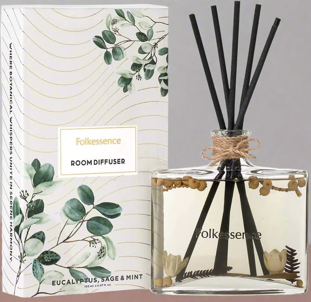 Folkessence Fragrance Diffuser - Eucalyptus, Sage & Mint | Refreshing