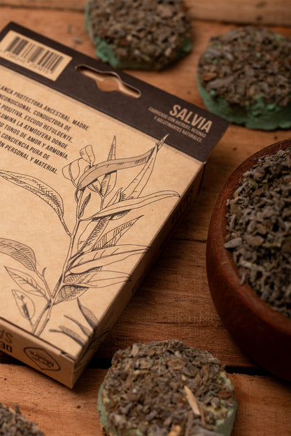 Charcoal Disks - White Sage  | Traditional Herbal Purification