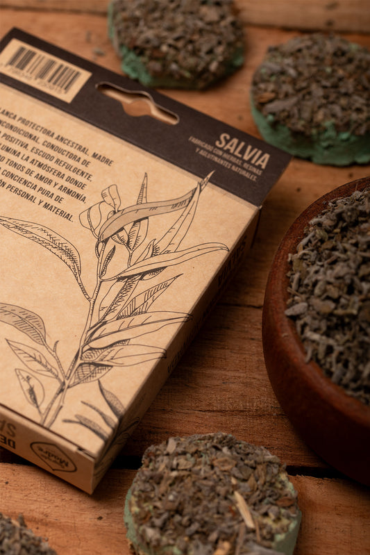 Charcoal Disks - White Sage  | Traditional Herbal Purification